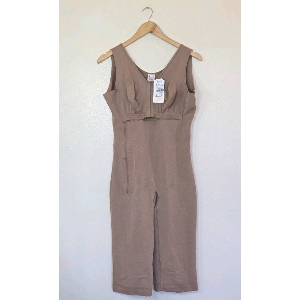 MariaE Fajas Capri Bodysuit XXL Mocha Post Surgical Compression Shapewear